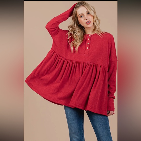 Boho Striped Baby Doll Long Sleeve - Picture 2 of 8